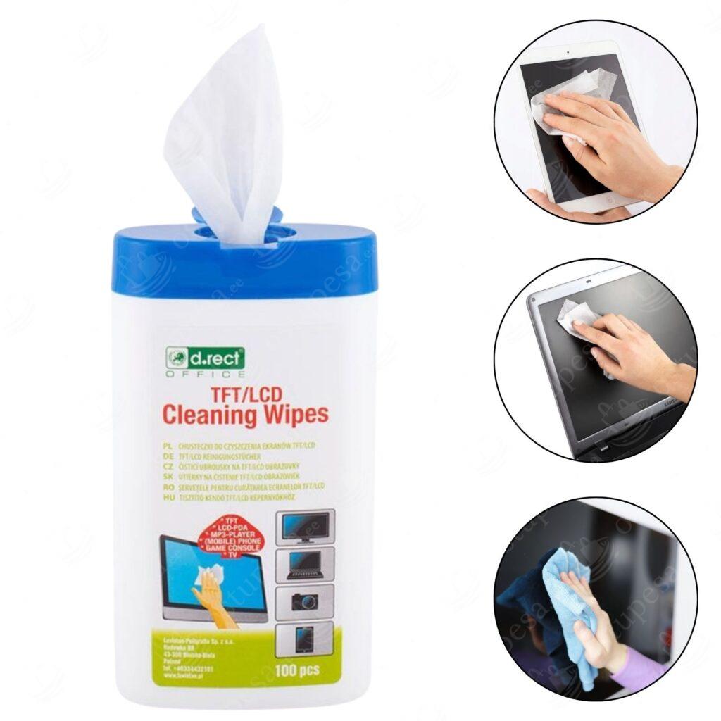 Puhastuslapid ekraanidele, D.Rect, 100 tk pakis