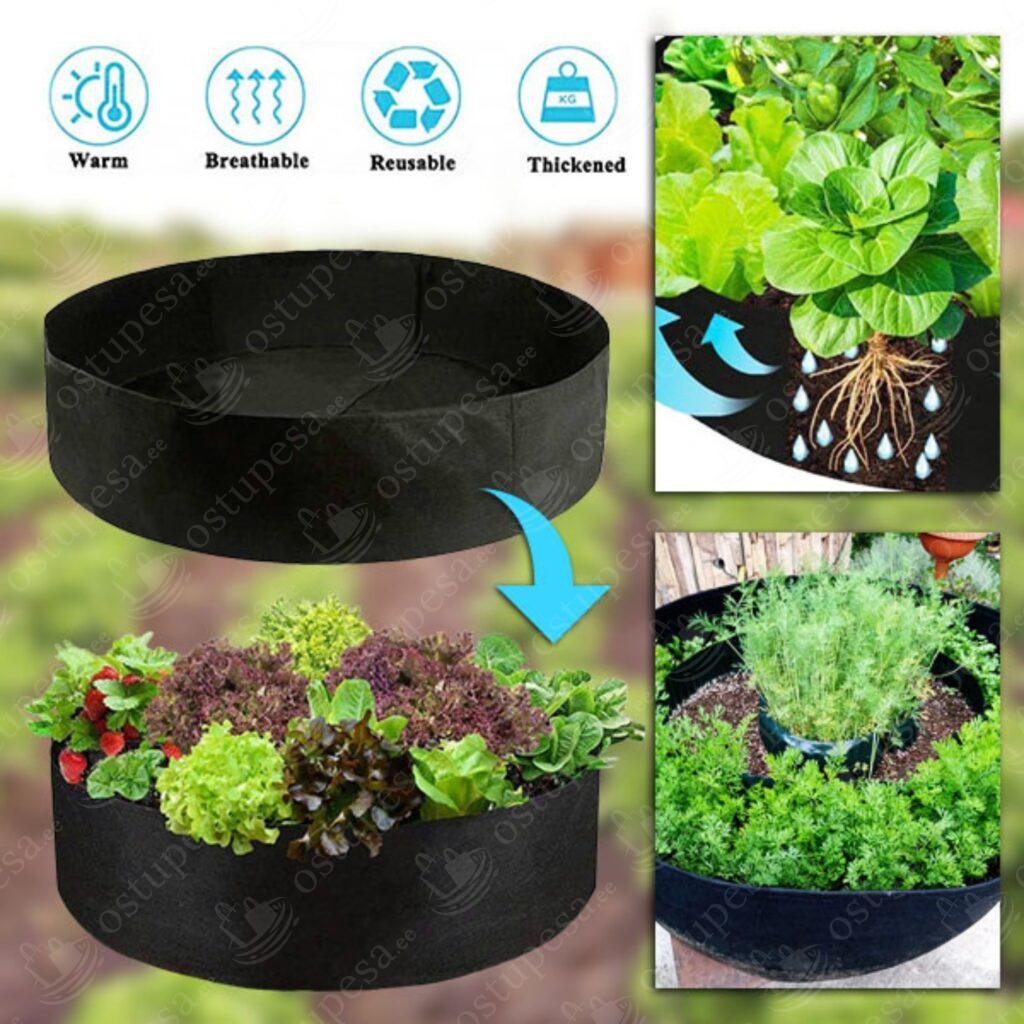 Kõrgendatud aiapeenar, kangast, 2 tk komplektis