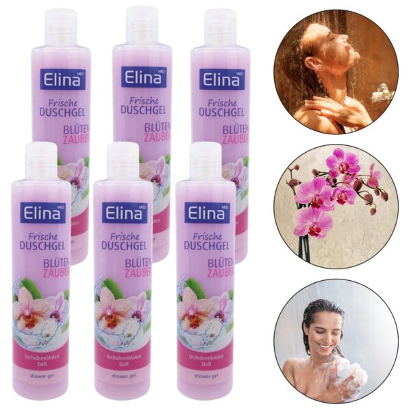 Dušigeel, Flower Magic Orchid Blossom, 300 ml, Elina, 6 tk komplektis