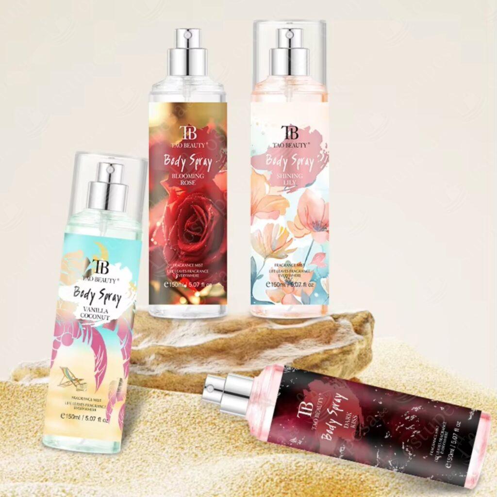 Kehasprei, 150 ml, 4 erinevat lõhna komplektis