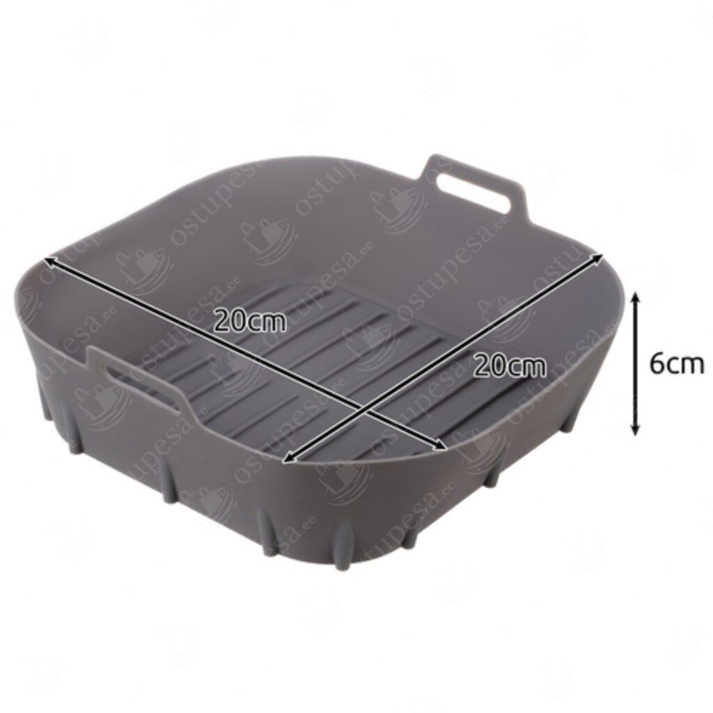 Küpsetusvorm kuumaõhufritüürile, silikoonist, hall