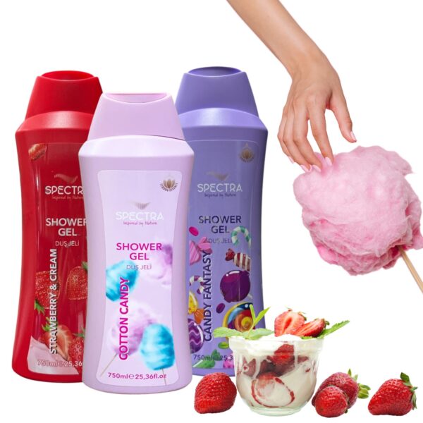 Dušigeelide komplekt, 750 ml, Spectra, 3 erinevat komplektis