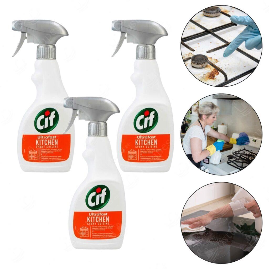 Köögipuhastussprei, Cif UltraFast, 3 tk komplektis