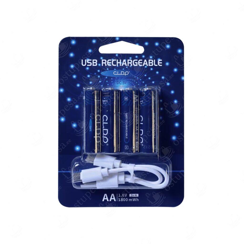 USB-C kaudu laetavad patareid