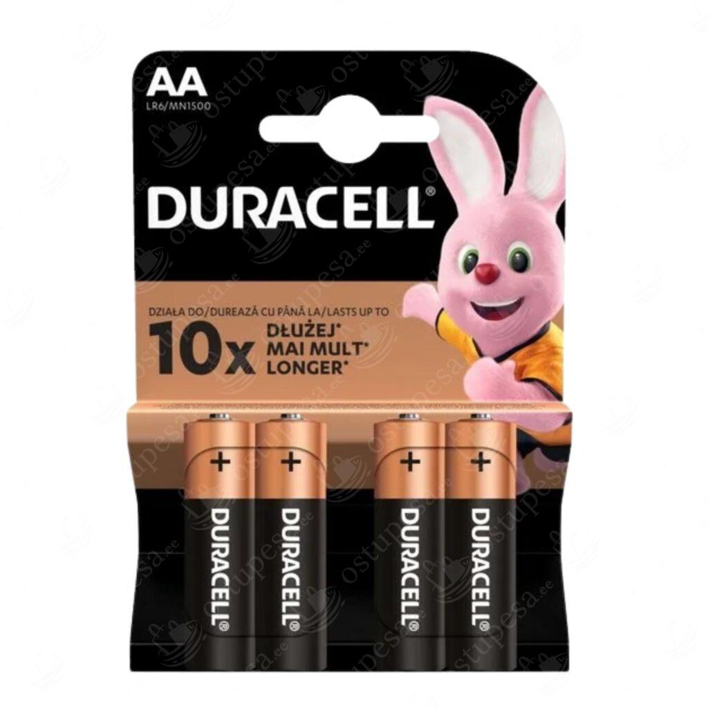 Patareid AA, Duracell, 4 tk, 5 pakki komplektis