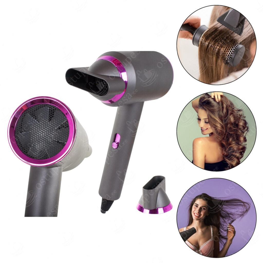 Juukseföön reguleeritava kuumuse ja ionisatsiooniga, 2800W