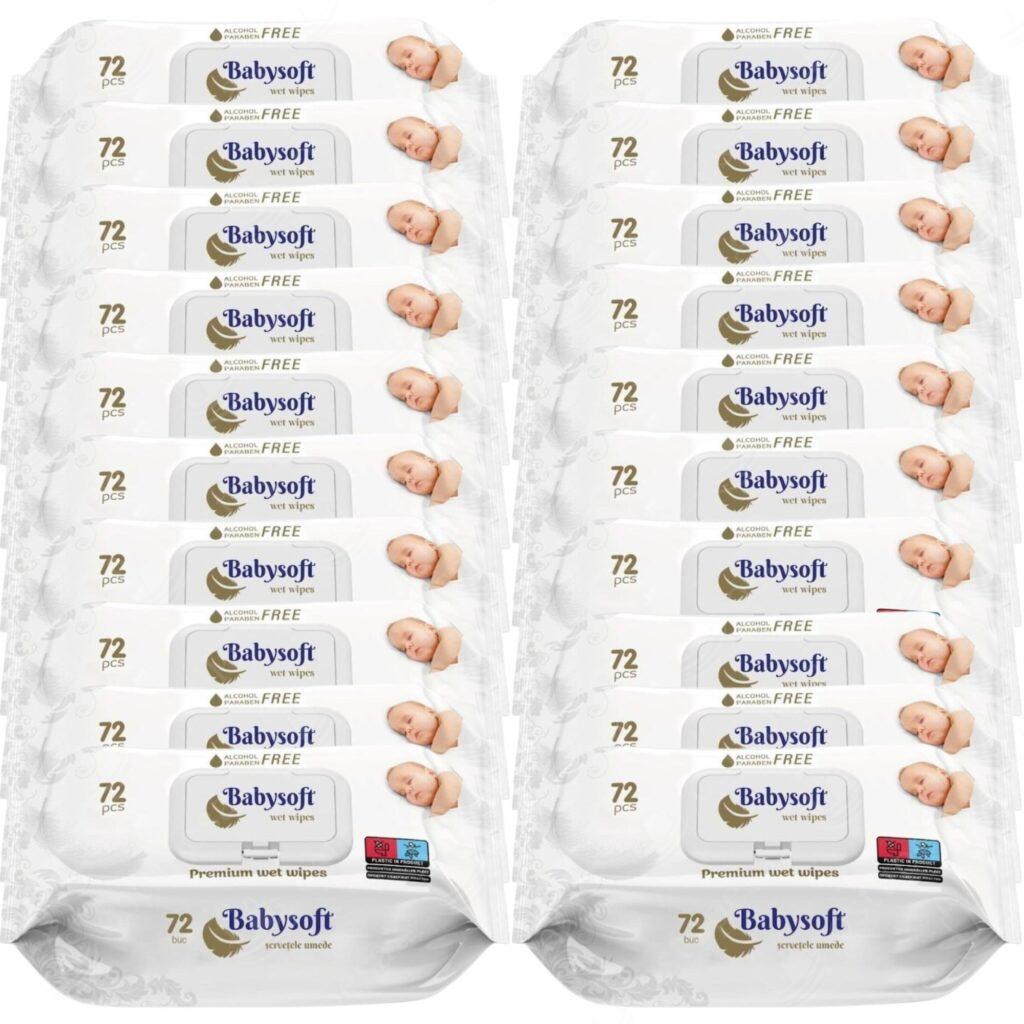Niisked salvrätid, 72 tk pakis, BabySoft, 20 pakki komplektis
