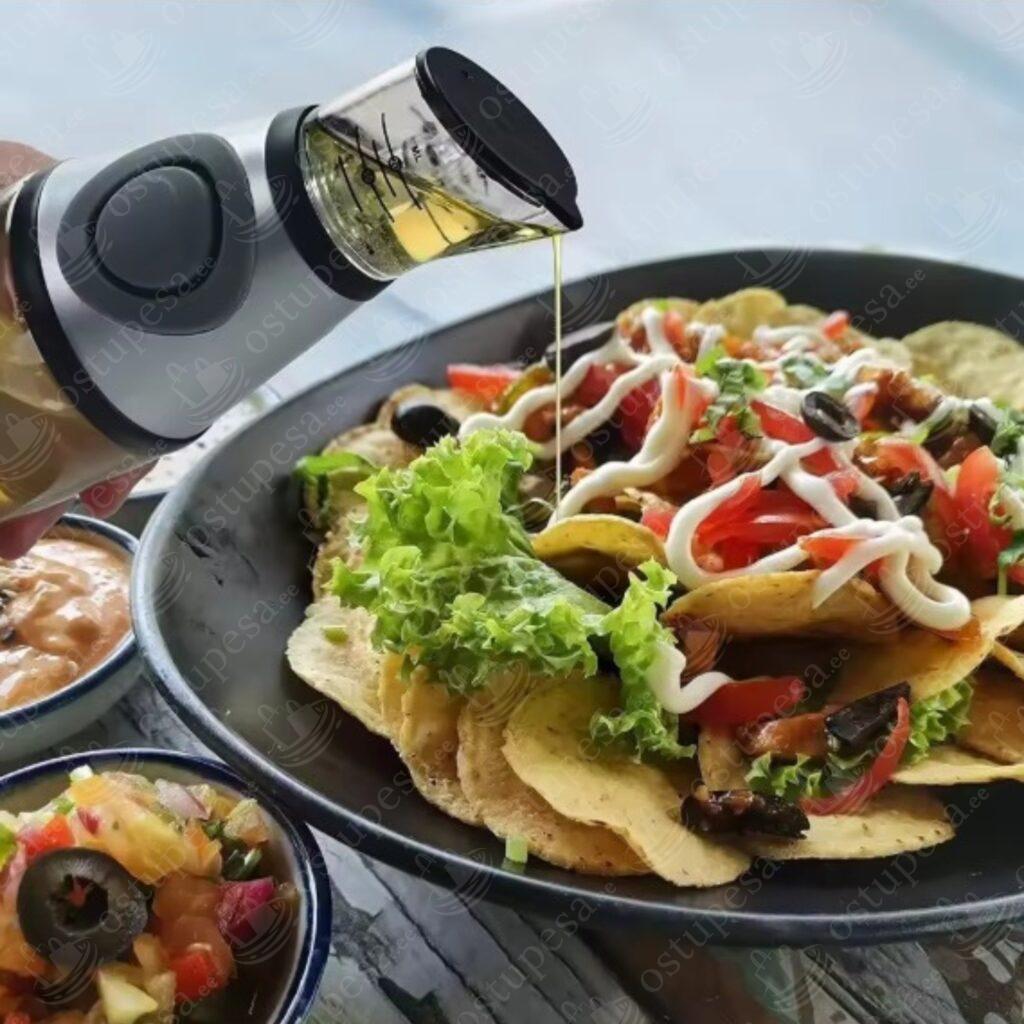 Klaasist õlipudel dosaatoriga, 500 ml