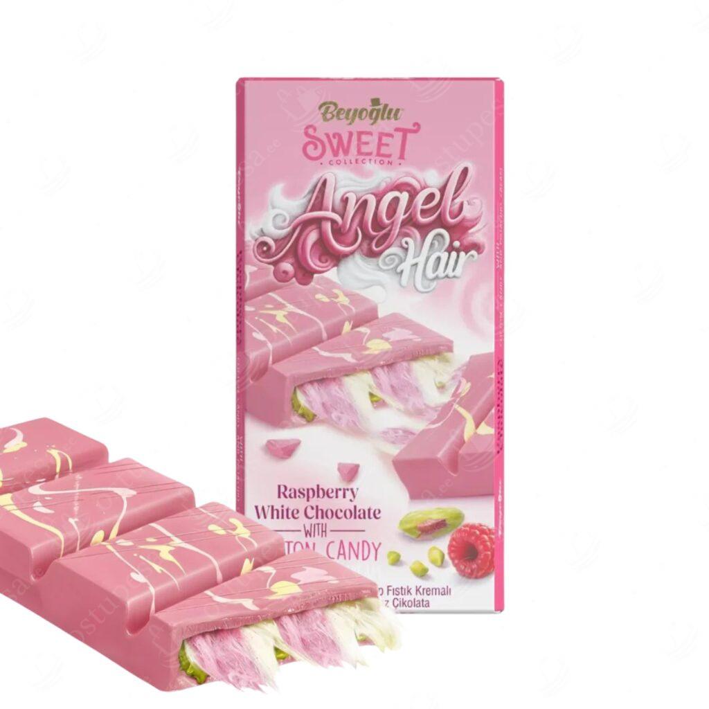 Šokolaad pistaatsiakreemi ja Türgi suhkruvatiga, 80 g, Angel Hair Beyoglu