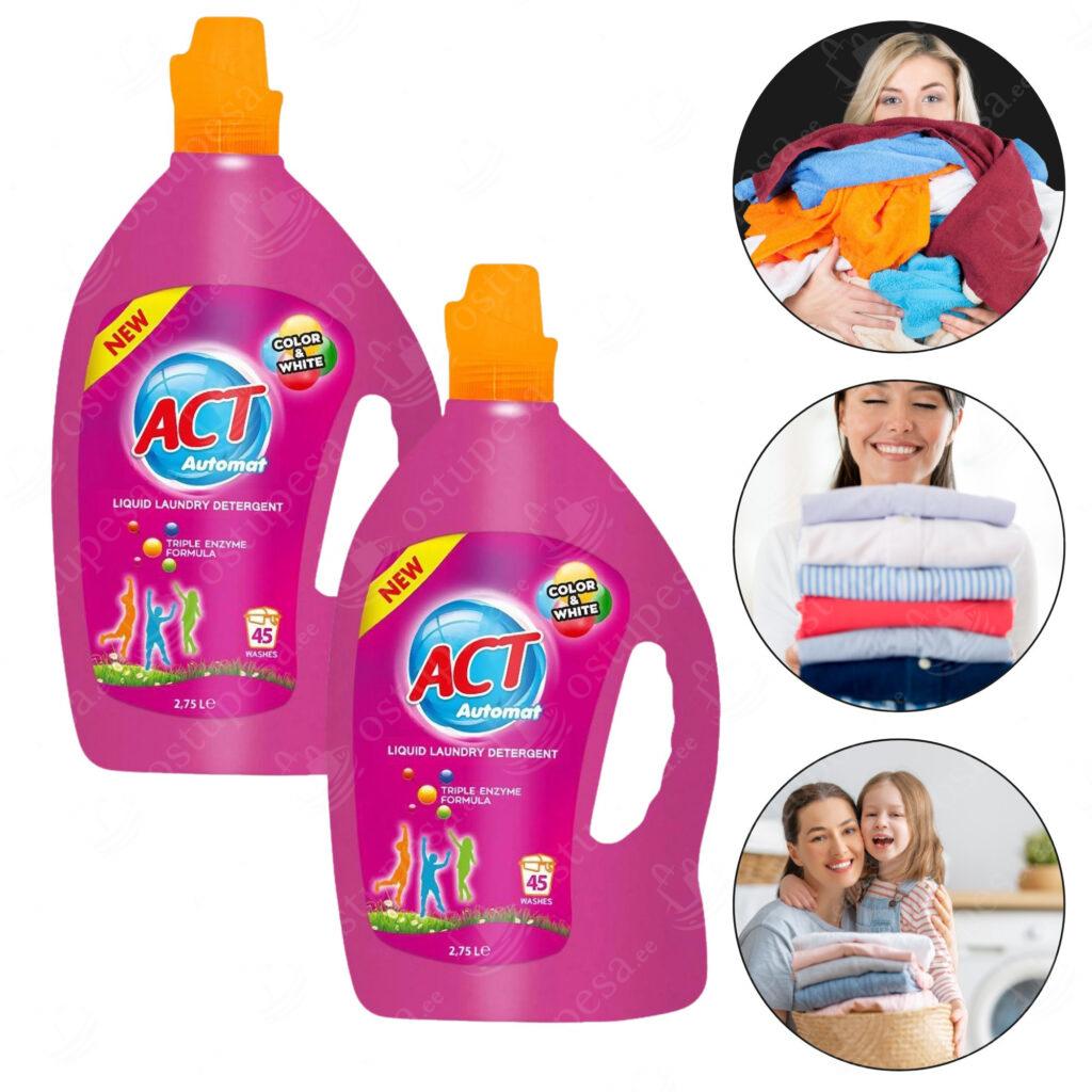 Universaalne pesuvahend, ACT, 45 pesukorda, 2 tk komplektis