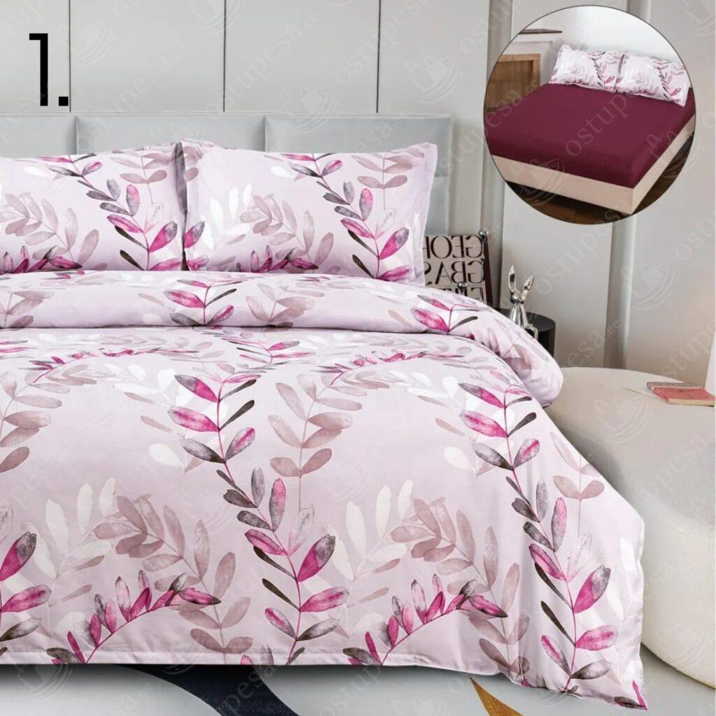 4-osaline satiinpuuvillane voodipesukomplekt, 180 x 200 cm