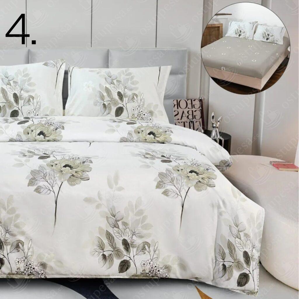 4-osaline satiinpuuvillane voodipesukomplekt, 180 x 200 cm