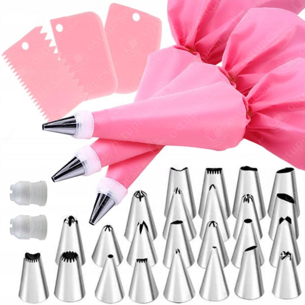 Kondiitripritsi komplekt spaatlite, tüllede ja pritskottidega