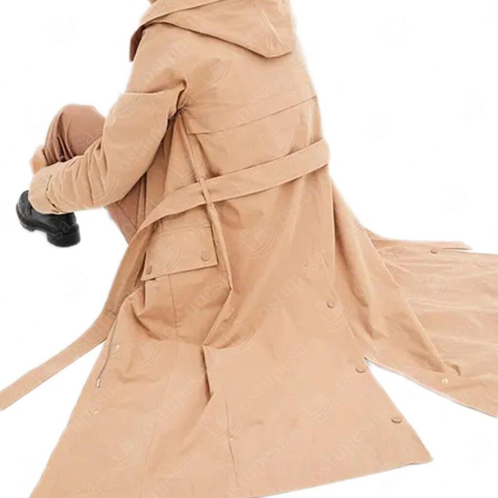 Naiste kevad-sügis mantel kapuutsiga, beež