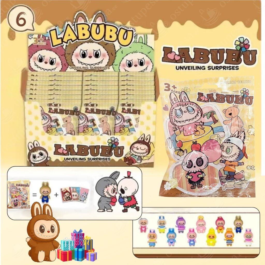 Labubu minifiguurid üllatuspakk, 6 pakki komplektis