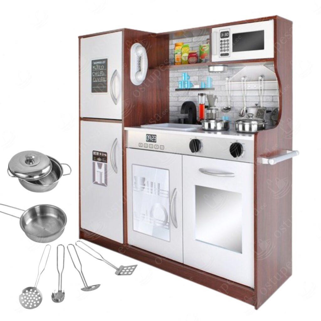 Puidust mänguköök LED-valgusega ja tarvikutega