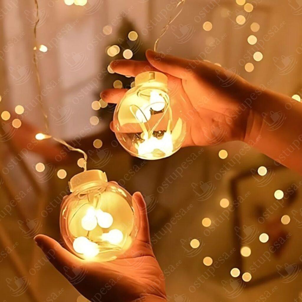 Kuulidega valguskardin, soe valgus, 138 LED