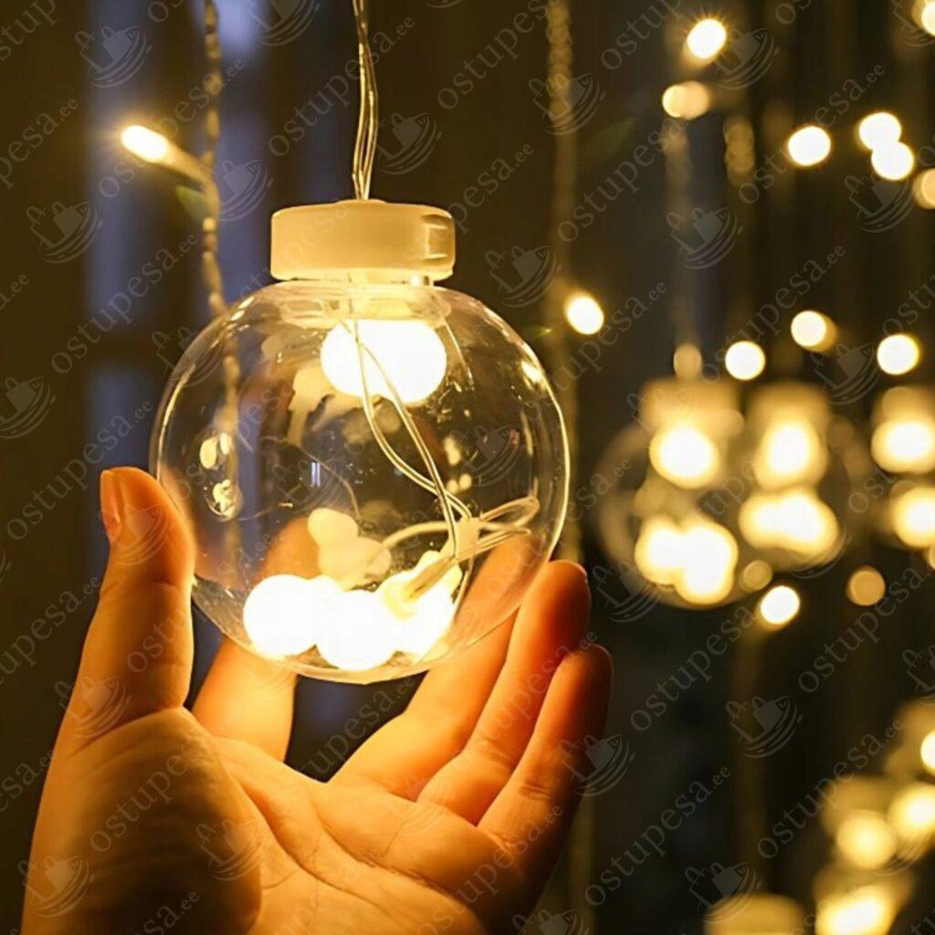 Kuulidega valguskardin, soe valgus, 138 LED