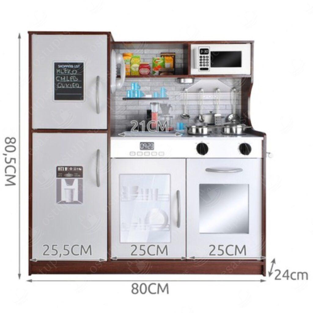 Puidust mänguköök LED-valgusega ja tarvikutega