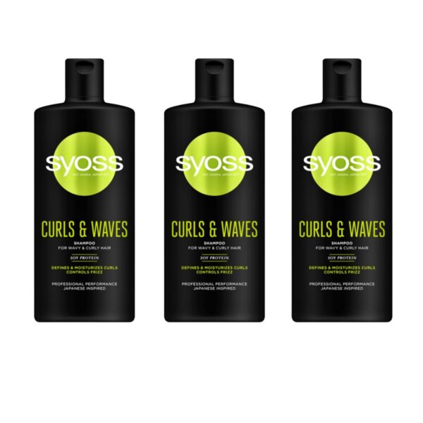 Šampoon lokkis ja lainelistele juustele, 440 ml, Syoss, 3 tk komplektis