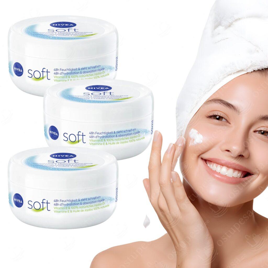 Kreem Nivea Soft, 200 ml, 3 tk komplektis