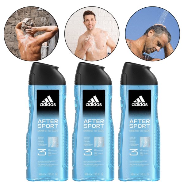 Dušigeel, Adidas After Sport, 400 ml, 3 tk komplektis