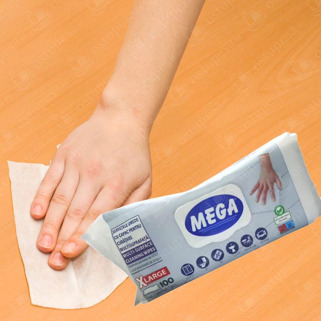 Puhastuslappide komplekt söögisoodaga, Mega Surfaces, 4 x 100 tk