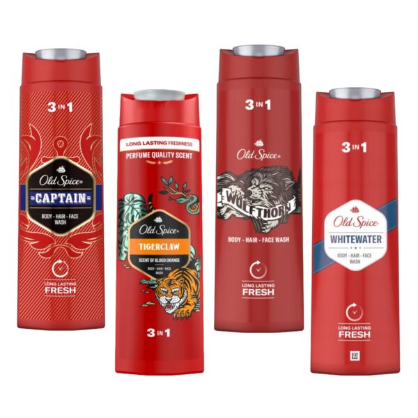 Dušigeel Old Spice, 400 ml, 4 erinevat komplektis