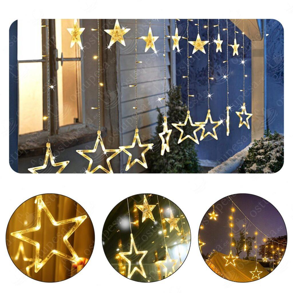 Tähekardin, soe valgus, 138 LED