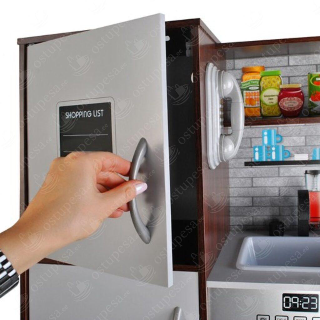 Puidust mänguköök LED-valgusega ja tarvikutega