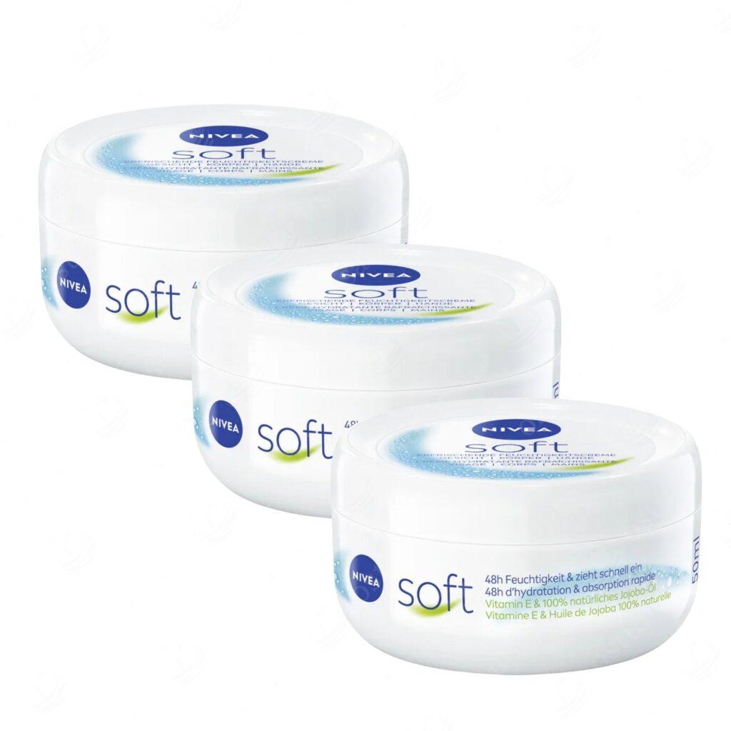 Kreem Nivea Soft, 200 ml, 3 tk komplektis