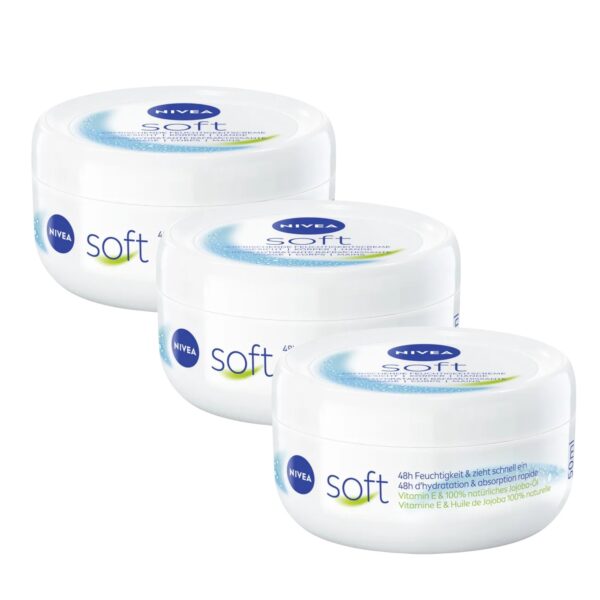 Kreem Nivea Soft, 200 ml, 3 tk komplektis