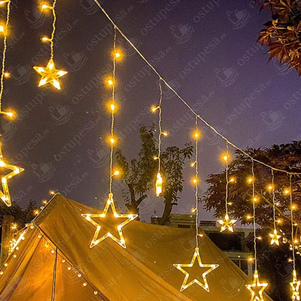 Tähekardin, soe valgus, 138 LED