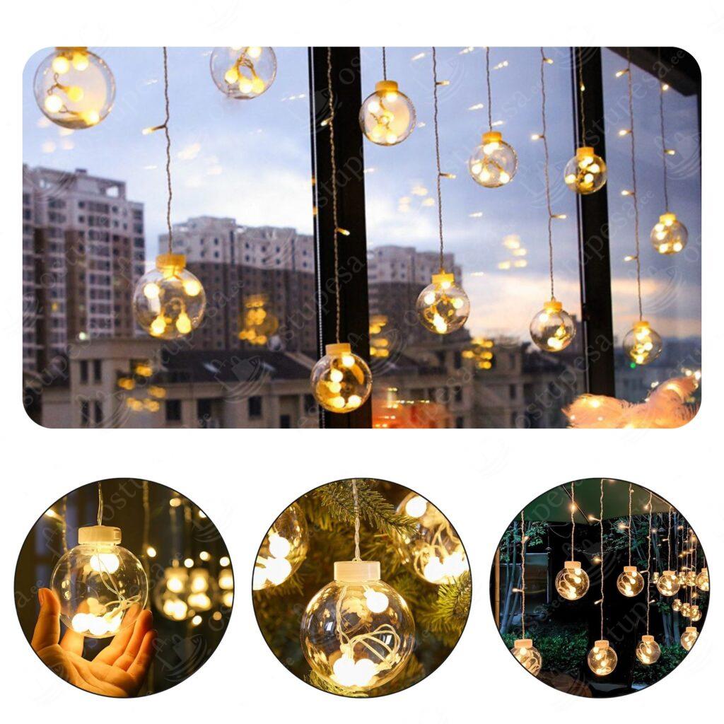 Kuulidega valguskardin, soe valgus, 138 LED