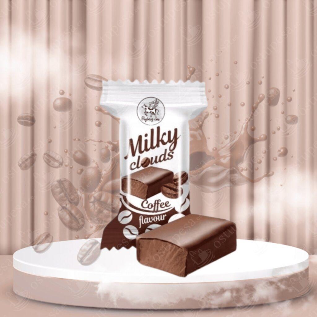 Kohvimaitselised vahukommid kakaoglasuuriga, 1 kg, Milky Clouds