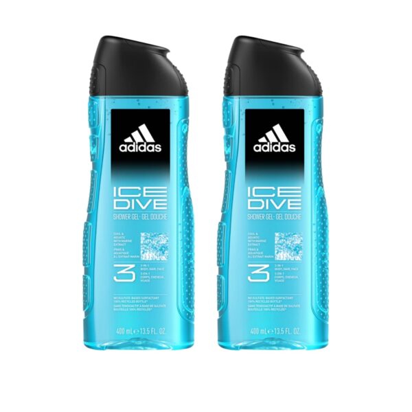 Adidas 3in1 dušigeel, 400 ml, 4 tk komplektis