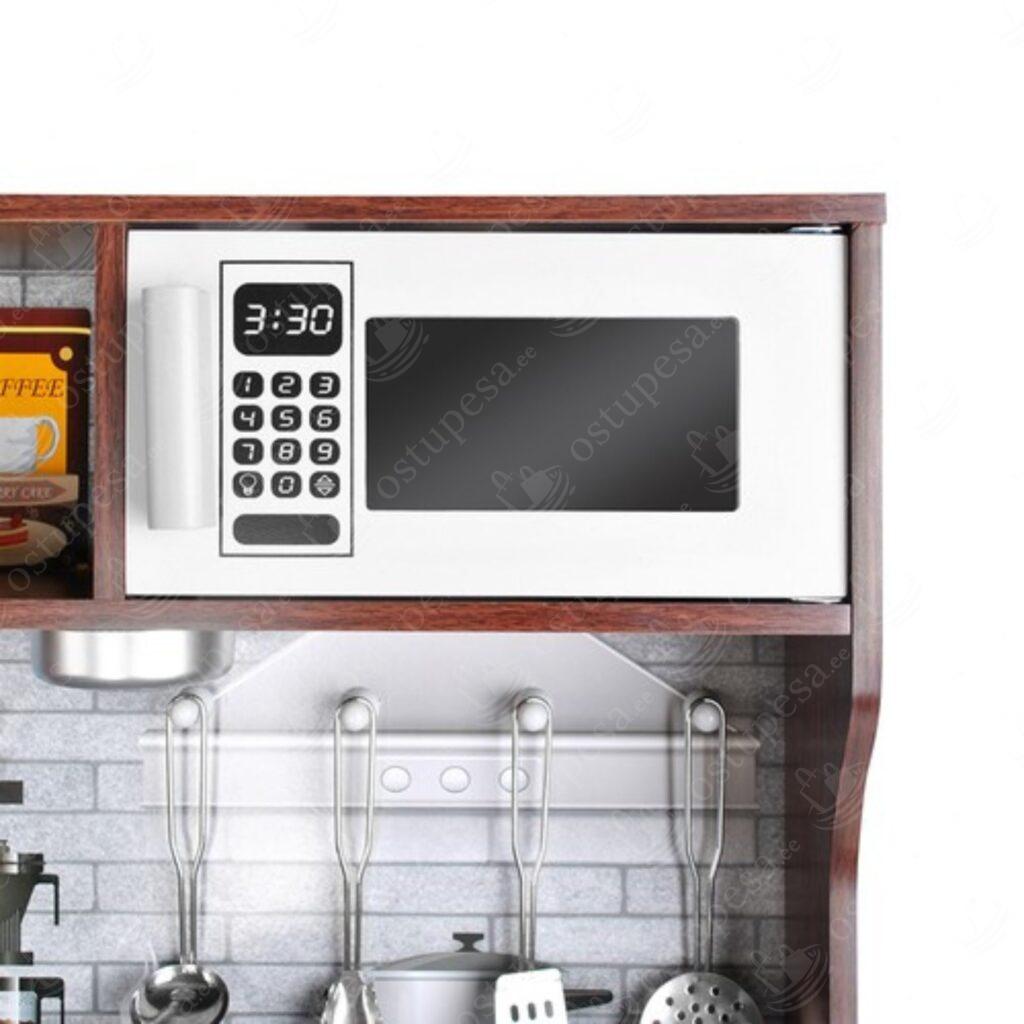 Puidust mänguköök LED-valgusega ja tarvikutega