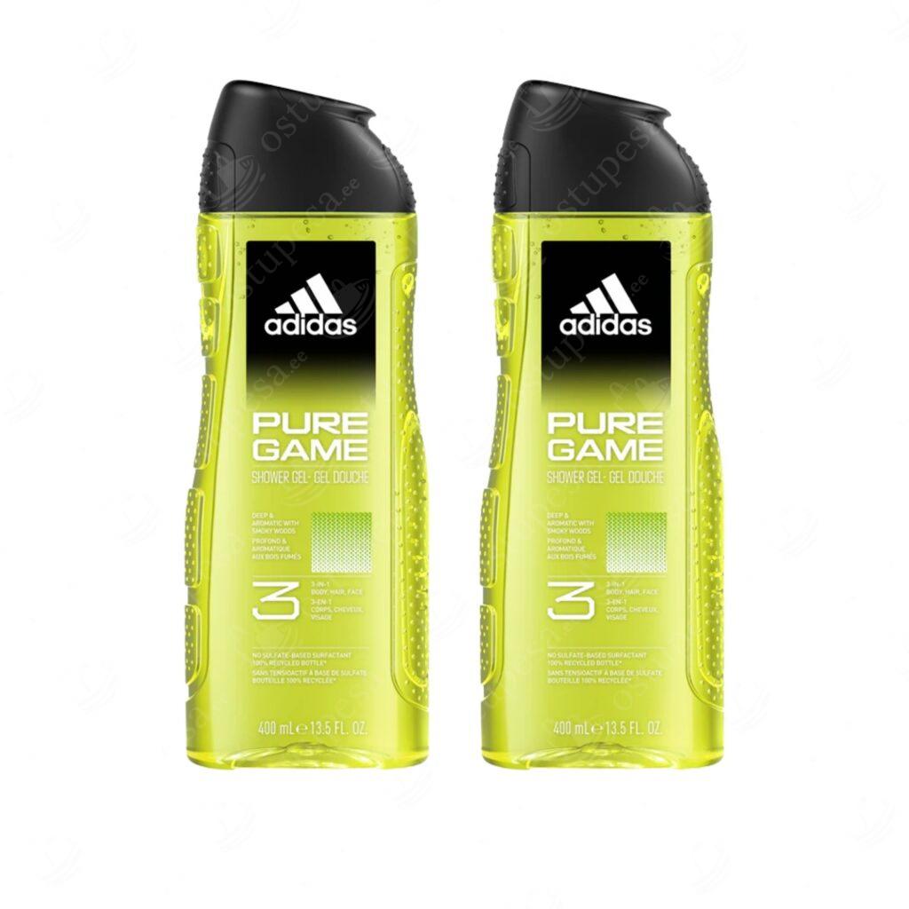 Adidas 3in1 dušigeel, 400 ml, 4 tk komplektis