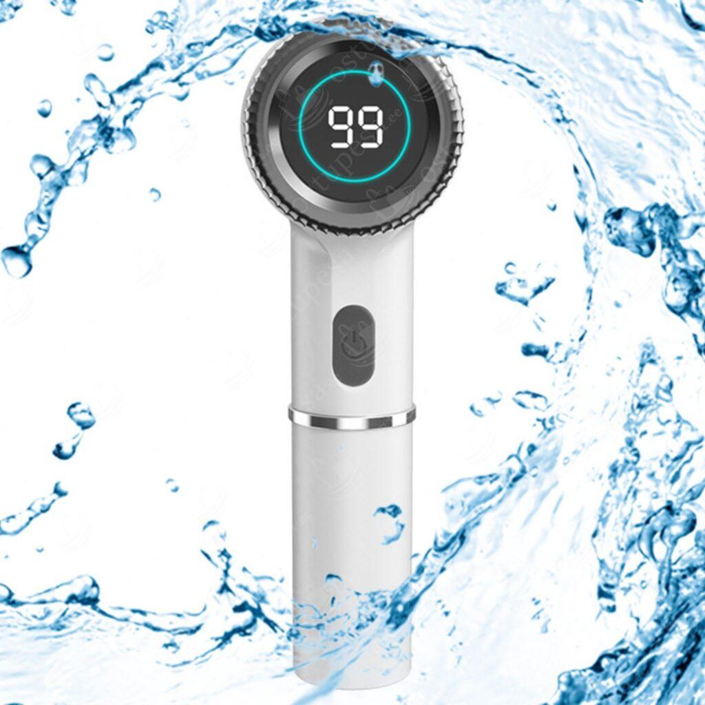 LCD-ekraaniga juhtmevaba elektriline puhastushari, valge, USB-laetav