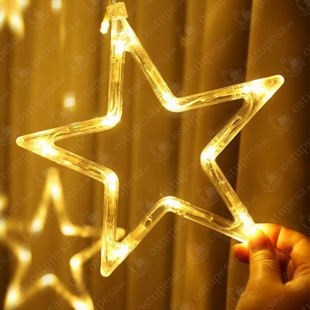 Tähekardin, soe valgus, 138 LED