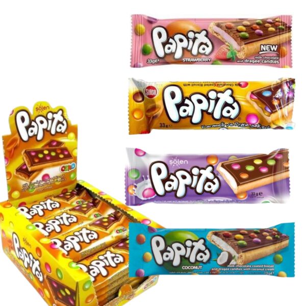 Šokolaadibatoon kreemja täidisega, 33 g, Papita, 24 tk komplektis