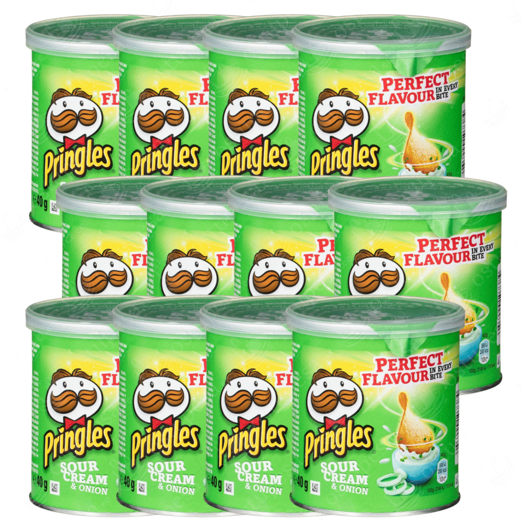 Kartulikrõpsud Sour Cream & Onion, Pringles, 40 g, 12 tk kastis