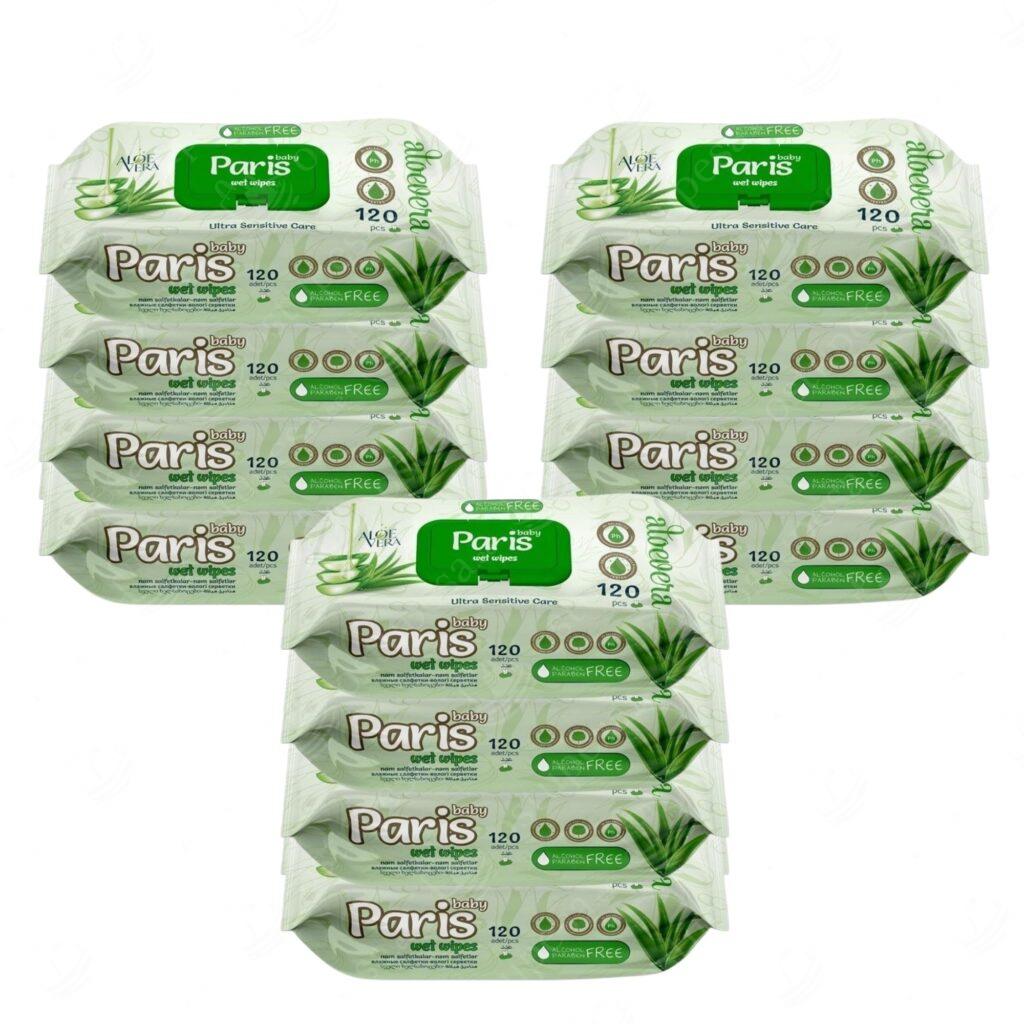 Niisked salvrätikud 120 tk, Paris, 12 pakki komplektis