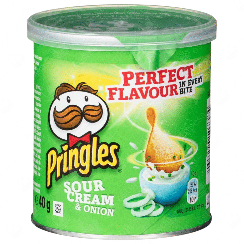 Kartulikrõpsud Sour Cream & Onion, Pringles, 40 g, 12 tk kastis