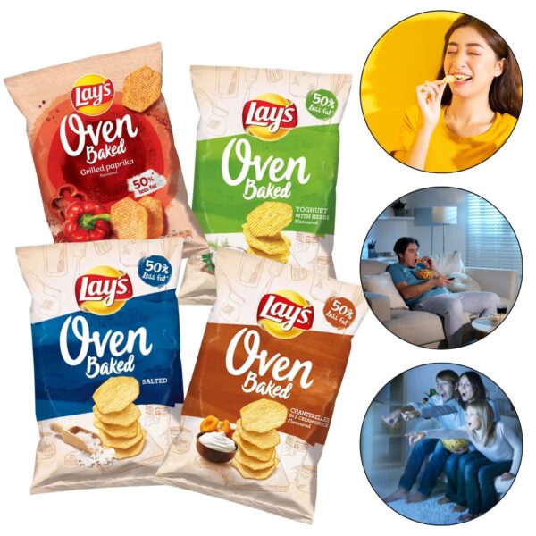 Kartulikrõpsud, Lay's Baked, 105 g, 4 maitset, 12 pakki komplektis