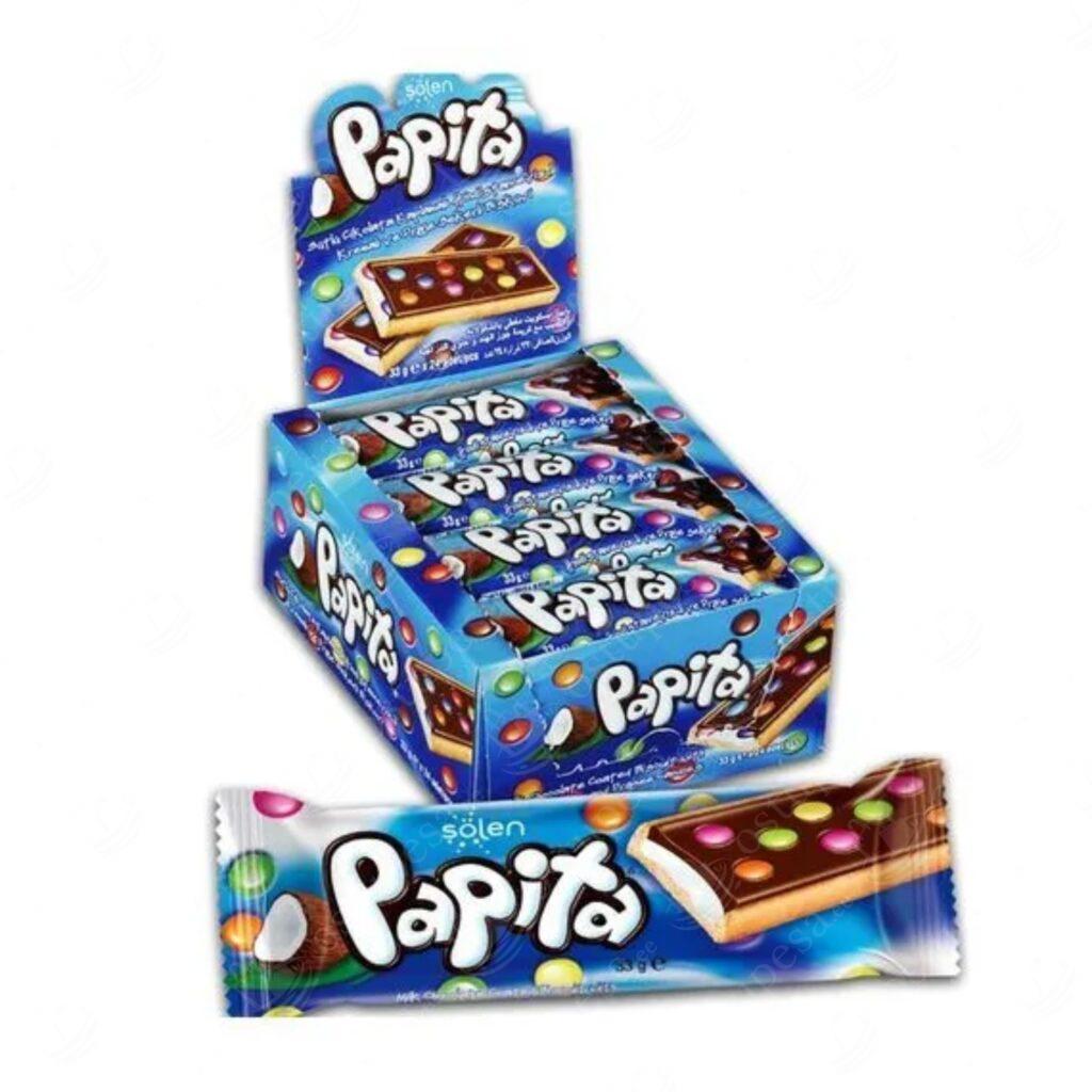 Šokolaadibatoon kreemja täidisega, 33 g, Papita, 24 tk komplektis