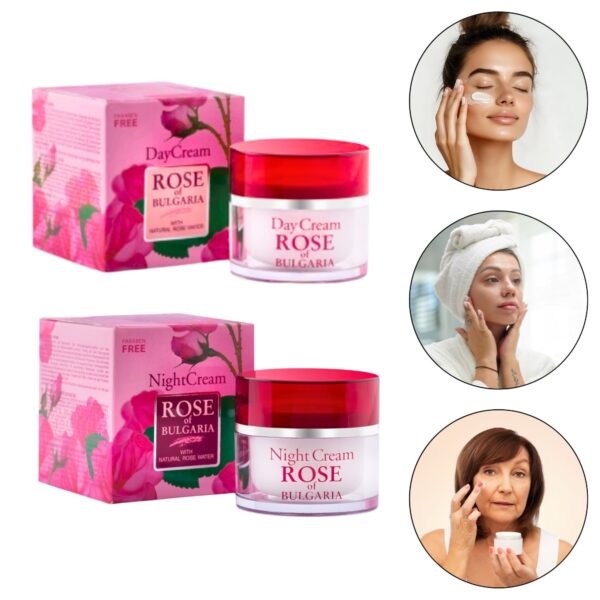 2-osaline komplekt päeva- ja öökreem roosiõliga, Bulgaria Rose, 2 x 50 ml