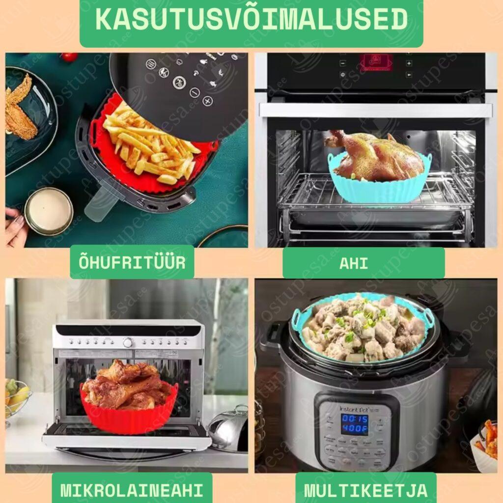 Silikoonist kuumaõhufritüüri vormid, ümmargused, d 20 cm, 2 tk komplektis