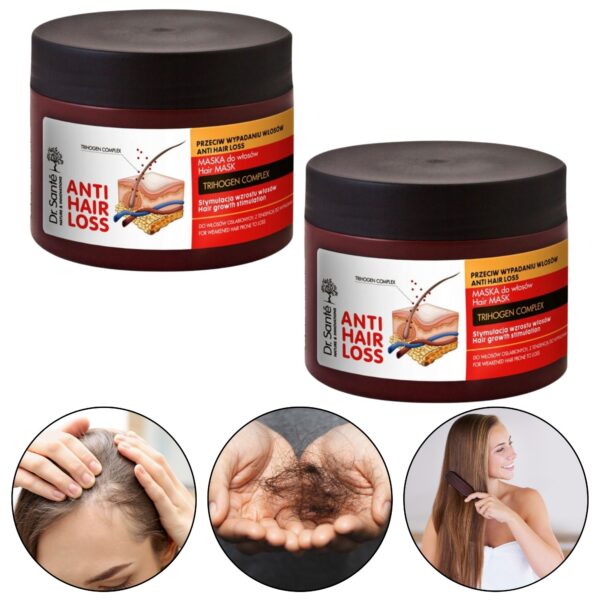 Juuksekasvu soodustav juuksemask, 300 ml, Dr. Sante, 2 tk komplektis