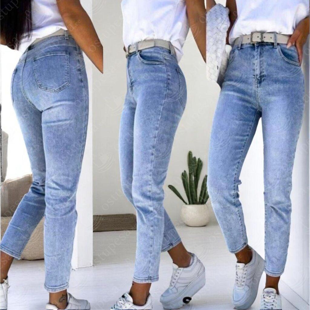 Naiste teksapüksid, helesinised